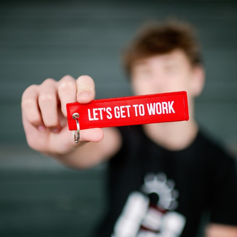 Baseball is Life Crate Plate Crate lets get to work keychain, red keychain, baseball keychain